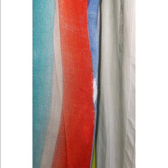 Blue Watercolor Summer Jumpsuit, Size Large - Picture 3 of 4